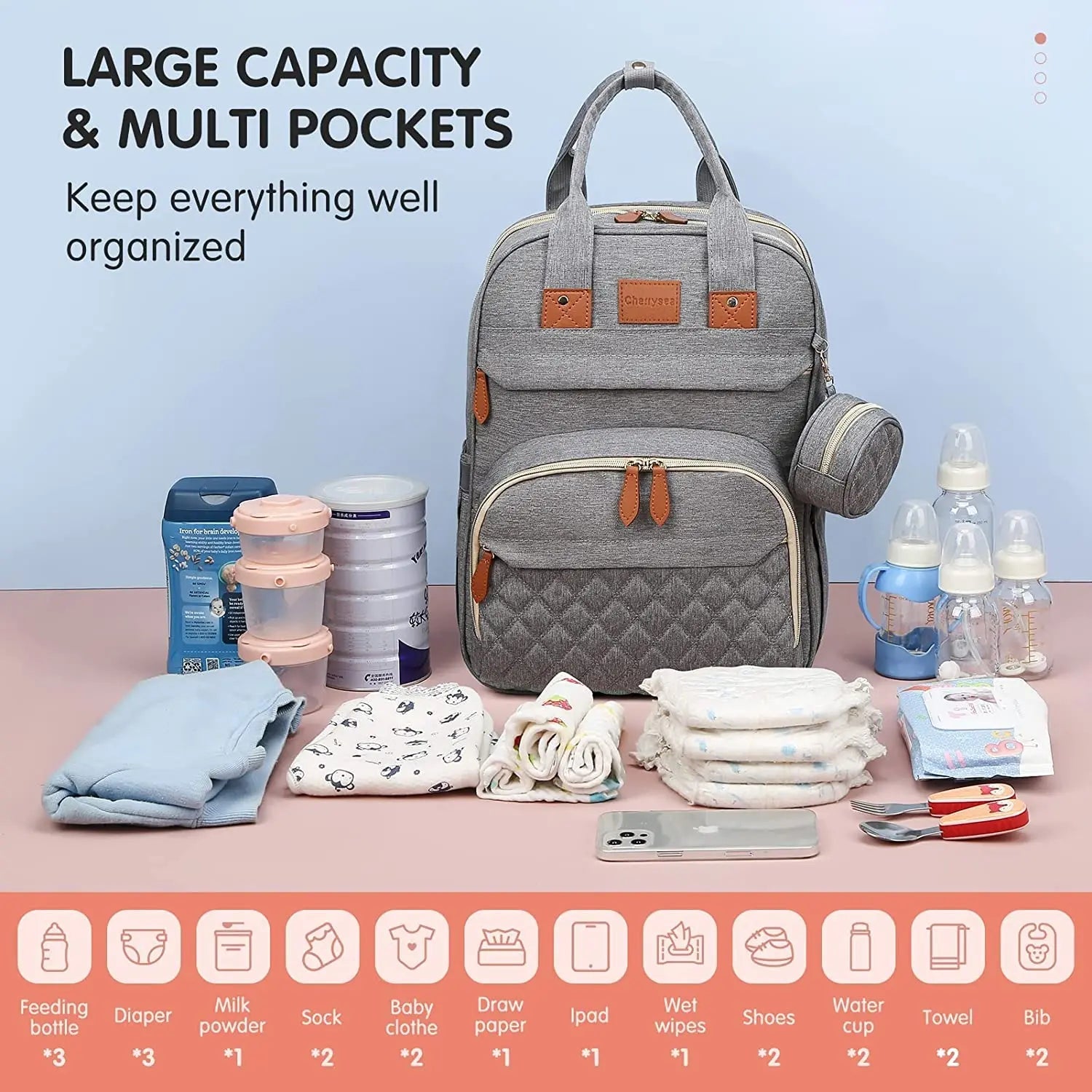 3-in-1 Nappy Bag Backpack with Cot Diaper Bags Best Nappy Bags