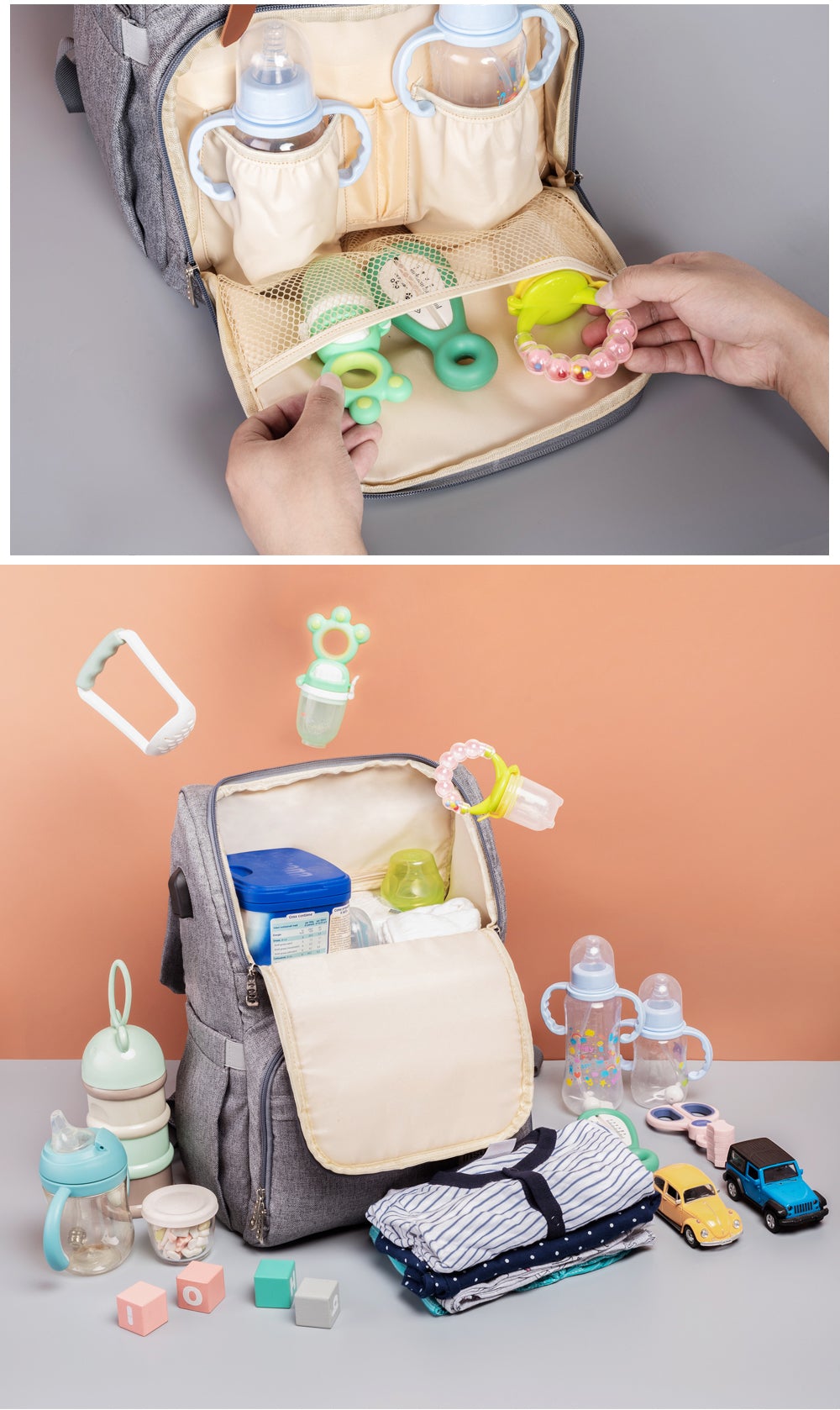 Front Straps Style Waterproof Nappy Backpack Diaper Bags Best Nappy Bags