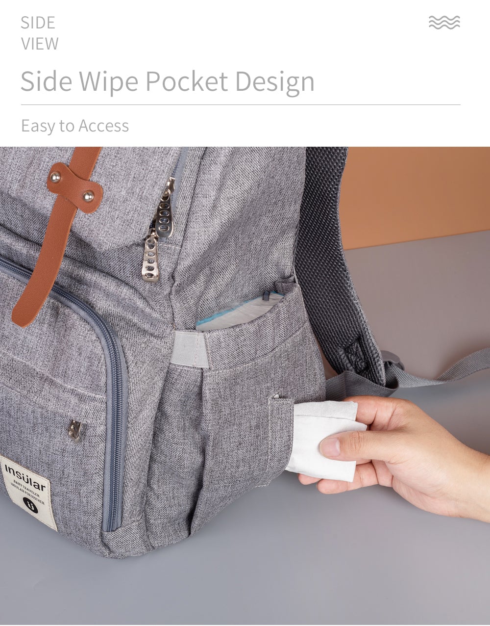 Front Straps Style Waterproof Nappy Backpack Diaper Bags Best Nappy Bags