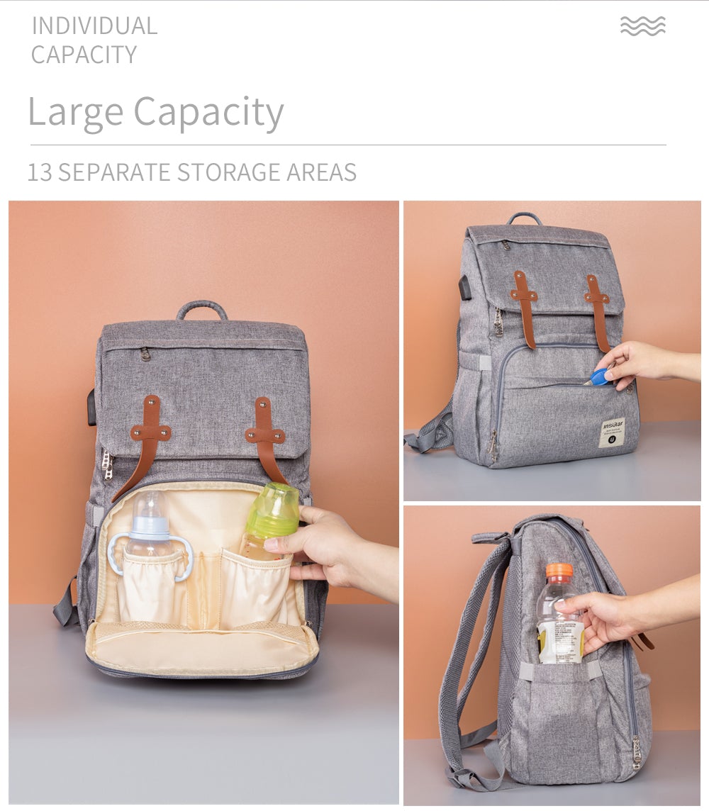 Front Straps Style Waterproof Nappy Backpack Diaper Bags Best Nappy Bags