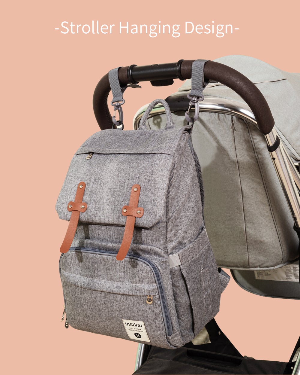 Front Straps Style Waterproof Nappy Backpack Diaper Bags Best Nappy Bags