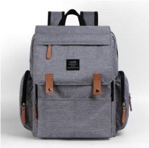 LAND Waterproof Nappy Bag Backpack With Changing Mat! Nappy Bags Best Nappy Bags All Grey