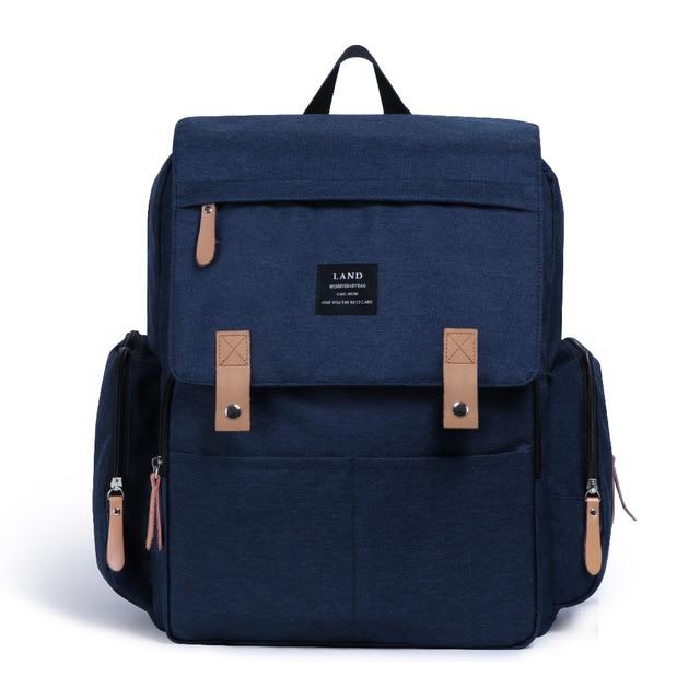 LAND Waterproof Nappy Bag Backpack With Changing Mat! Nappy Bags Best Nappy Bags Blue