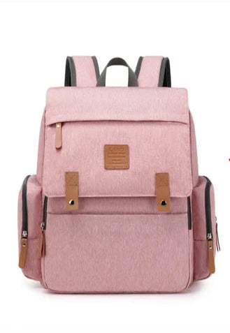 LAND Waterproof Nappy Bag Backpack With Changing Mat! Nappy Bags Best Nappy Bags Pink