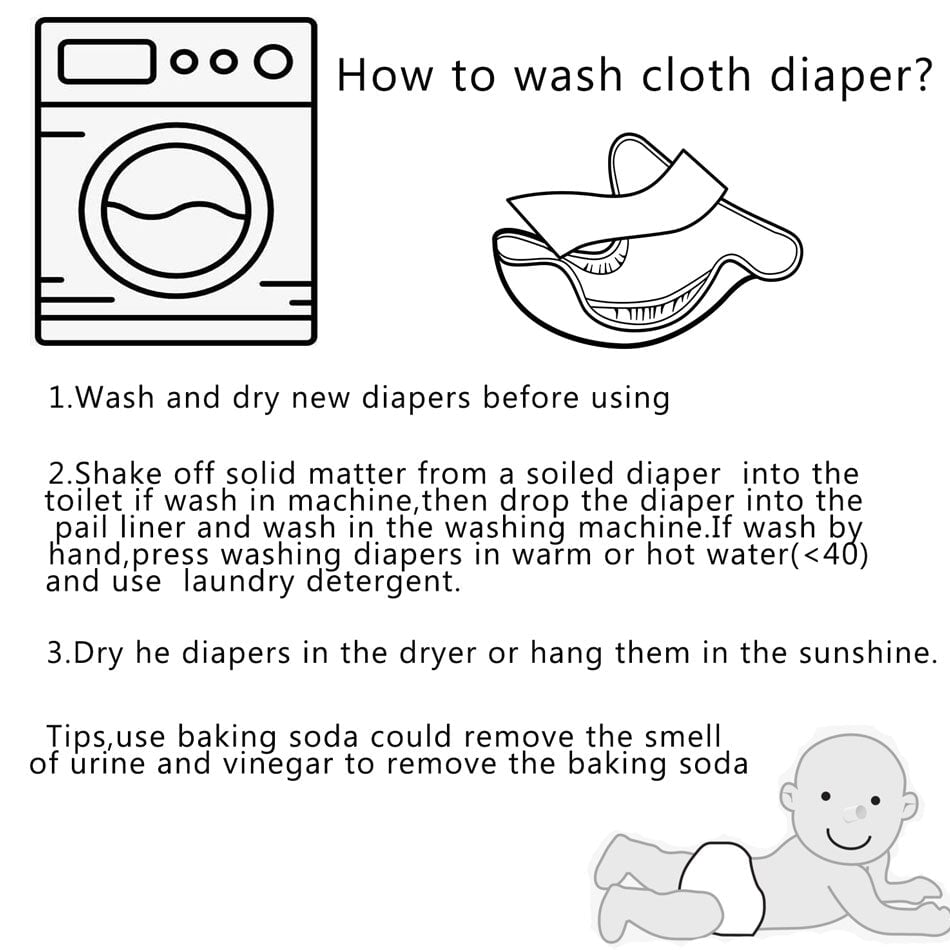 Reusable Cloth Nappies & Inserts x8 Set Cloth Diaper Best Nappy Bags