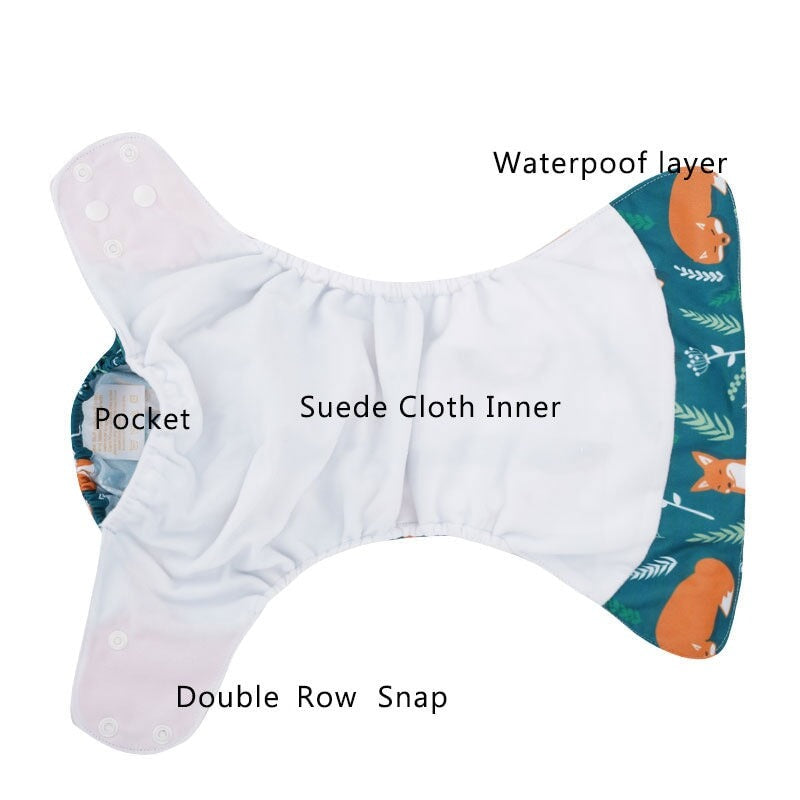 Reusable Cloth Nappies & Inserts x8 Set Cloth Diaper Best Nappy Bags