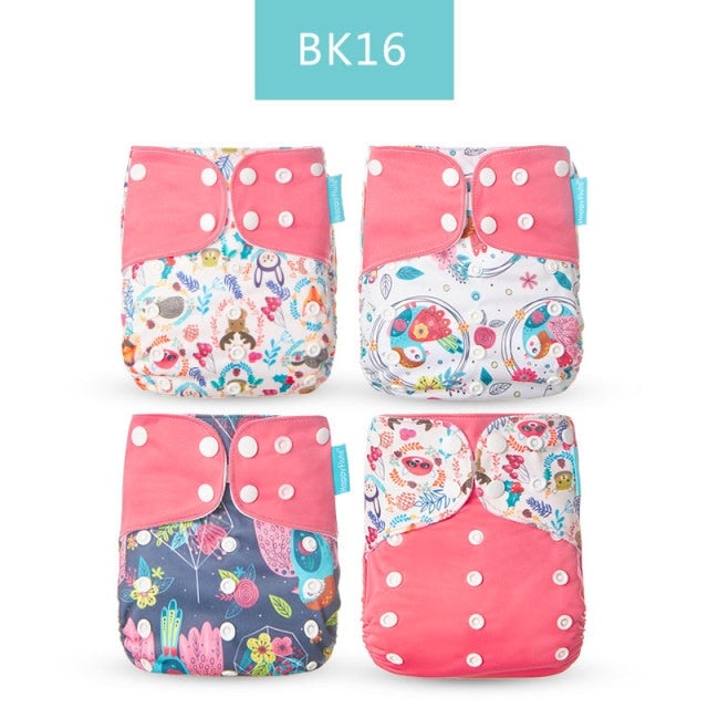 Reusable Cloth Nappies x4 Set Cloth Diaper Best Nappy Bags