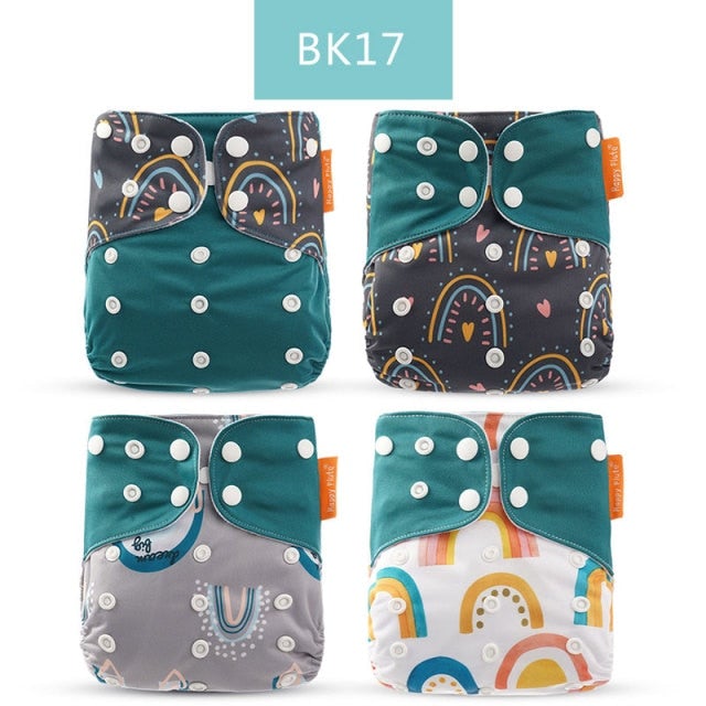 Reusable Cloth Nappies x4 Set Cloth Diaper Best Nappy Bags