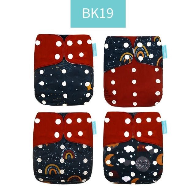 Reusable Cloth Nappies x4 Set Cloth Diaper Best Nappy Bags