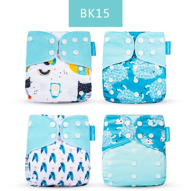 Reusable Cloth Nappies x4 Set Cloth Diaper Best Nappy Bags