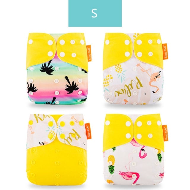 Reusable Cloth Nappies x4 Set Cloth Diaper Best Nappy Bags
