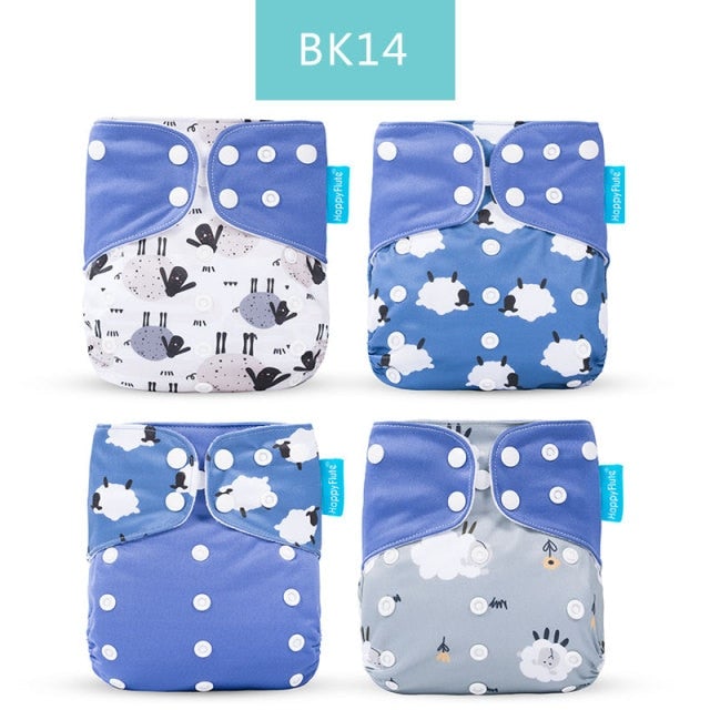 Reusable Cloth Nappies x4 Set Cloth Diaper Best Nappy Bags BK14 x4 Nappy Set