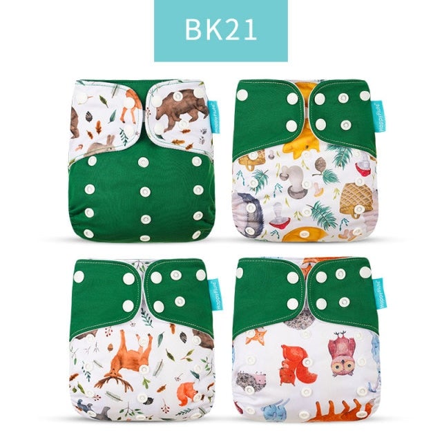 Reusable Cloth Nappies x4 Set Cloth Diaper Best Nappy Bags BK21 x4 Nappy Set