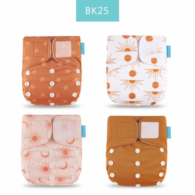 Reusable Cloth Nappies x4 Set Cloth Diaper Best Nappy Bags BK25 x4 Nappy Set