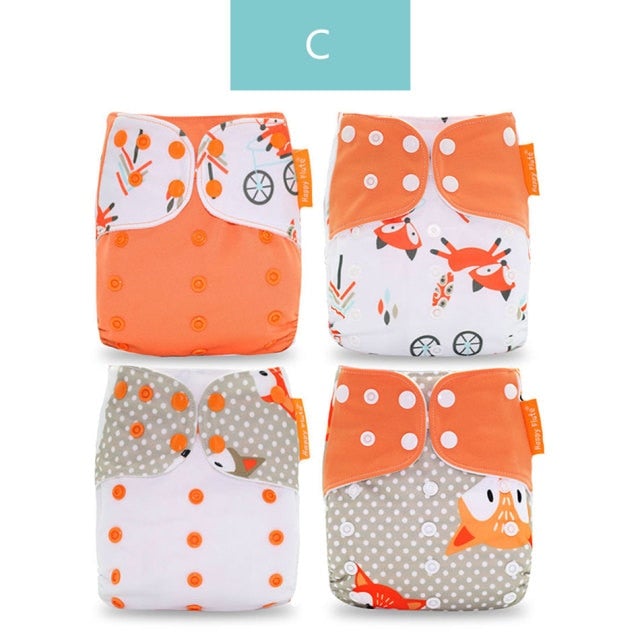 Reusable Cloth Nappies x4 Set Cloth Diaper Best Nappy Bags C x4 Nappy Set