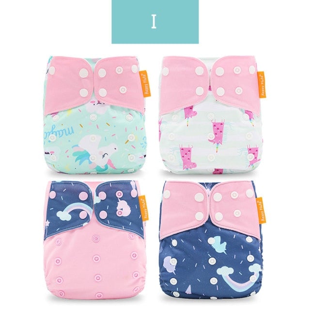 Reusable Cloth Nappies x4 Set Cloth Diaper Best Nappy Bags I x4 Nappy Set