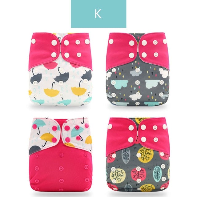 Reusable Cloth Nappies x4 Set Cloth Diaper Best Nappy Bags K x4 Nappy Set