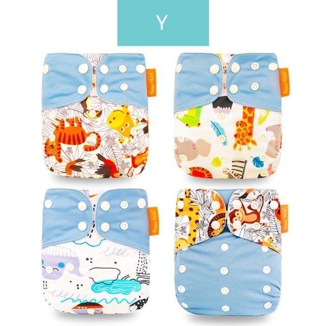 Reusable Cloth Nappies x4 Set Cloth Diaper Best Nappy Bags Y x4 Nappy Set