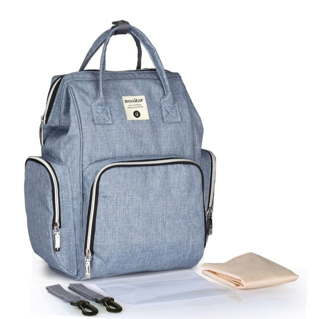 Side Pocket Style Waterproof Nappy Backpack Diaper Bags Best Nappy Bags Denim
