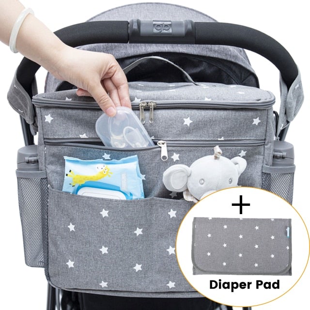 Stroller & Pram Nappy Bag Diaper Bags Best Nappy Bags Grey + Changing Mat