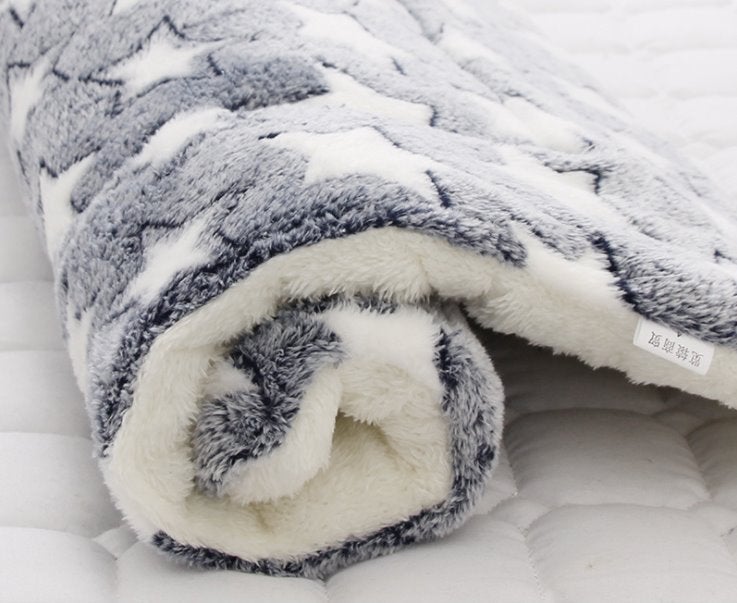 Thick and Soft Baby Blanket Swaddling Blankets Best Nappy Bags Blue With Stars Small