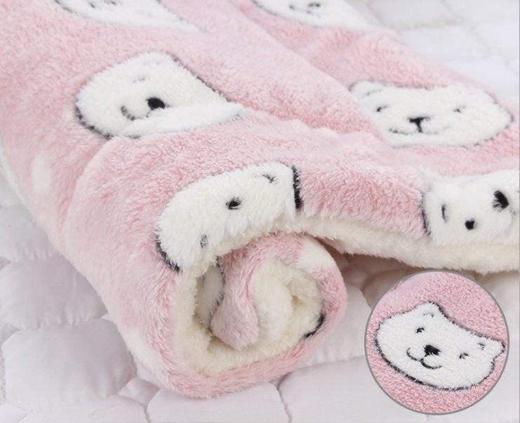 Thick and Soft Baby Blanket Swaddling Blankets Best Nappy Bags Pink With Bear Small