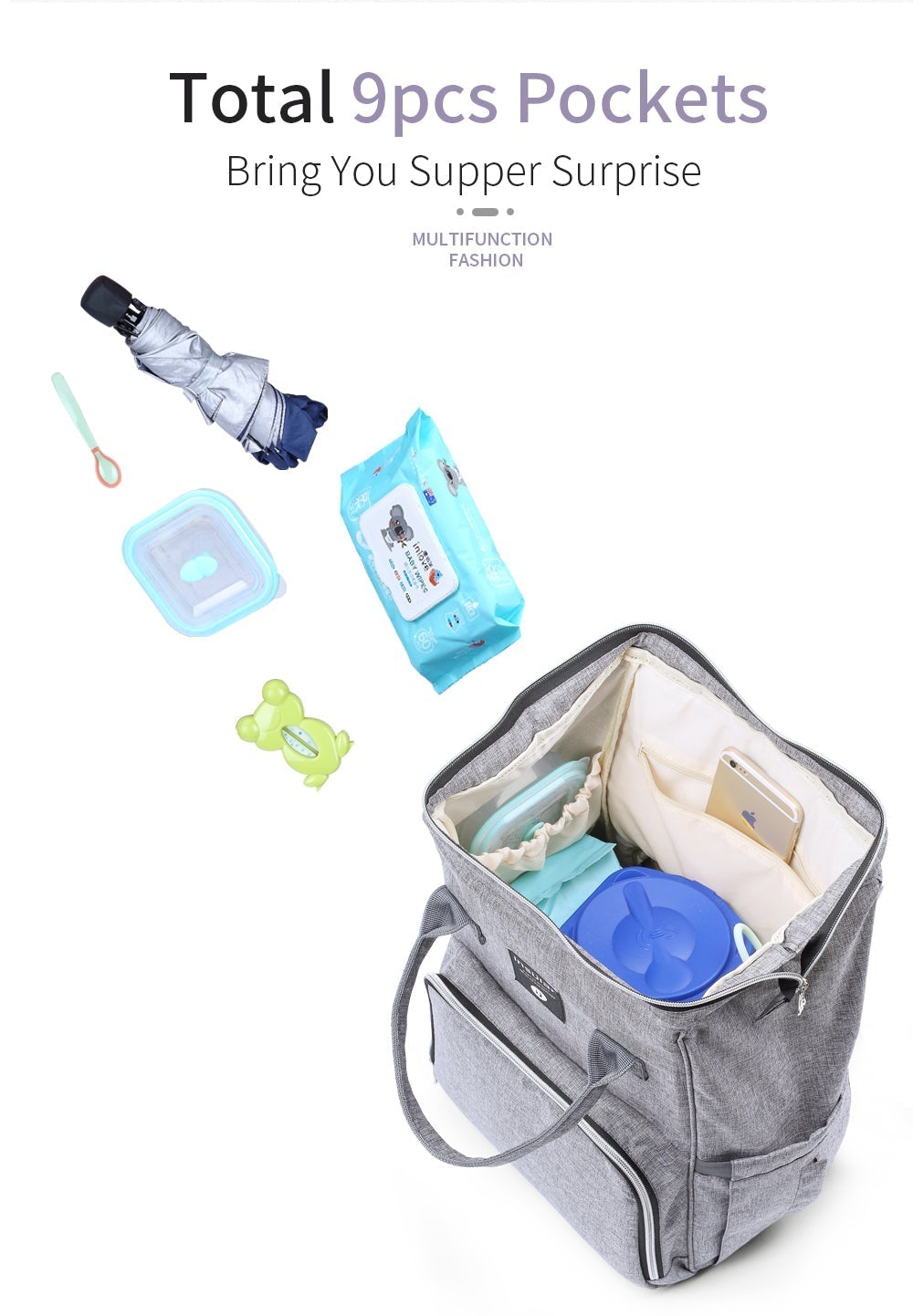 Top Zip Style Waterproof Nappy Backpack Diaper Bags Best Nappy Bags