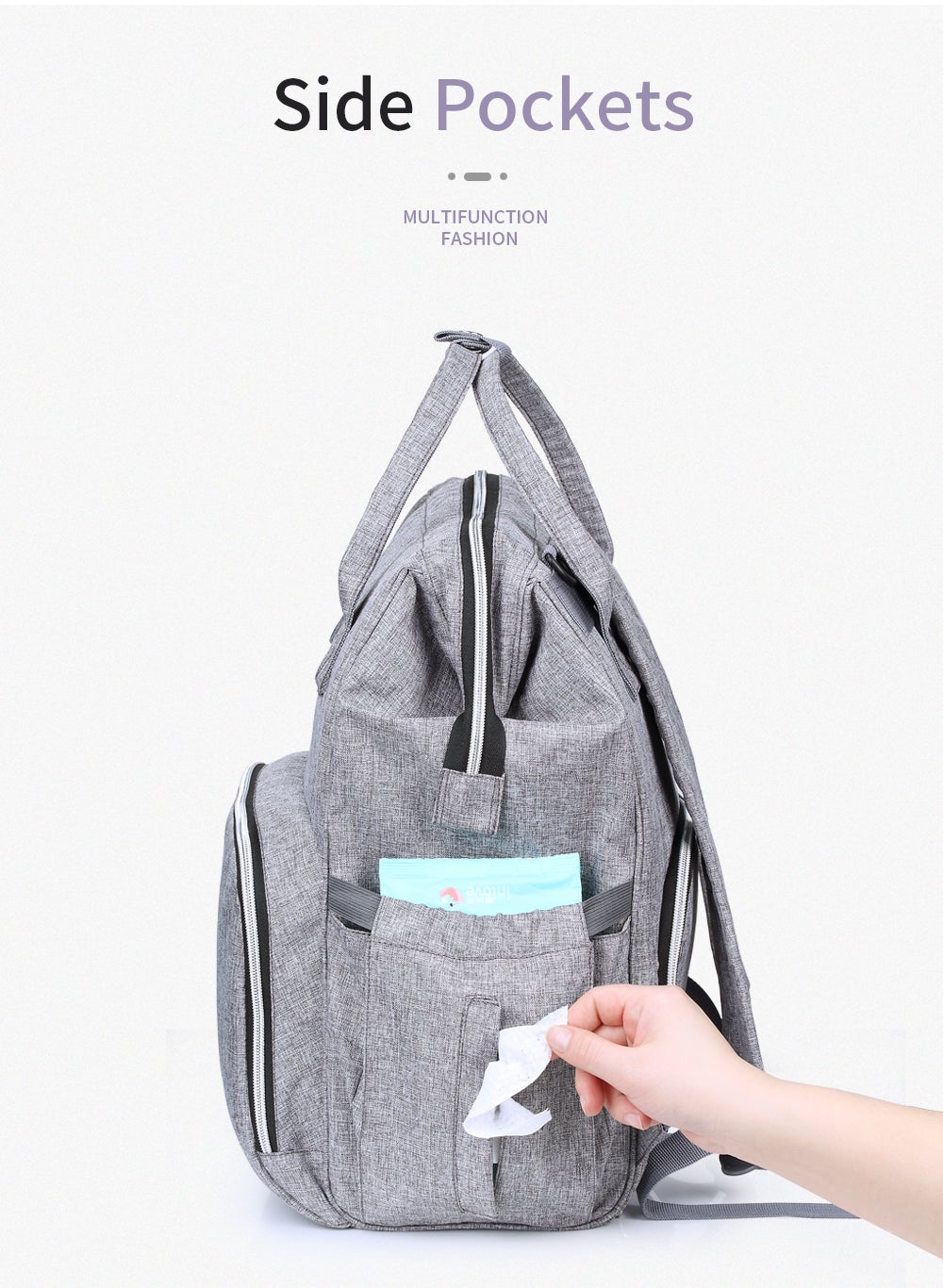 Top Zip Style Waterproof Nappy Backpack Diaper Bags Best Nappy Bags