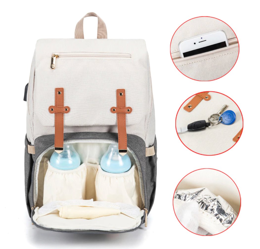 Waterproof Nappy Bag Backpack With Bottle Warmer! Diaper Bags Best Nappy Bags