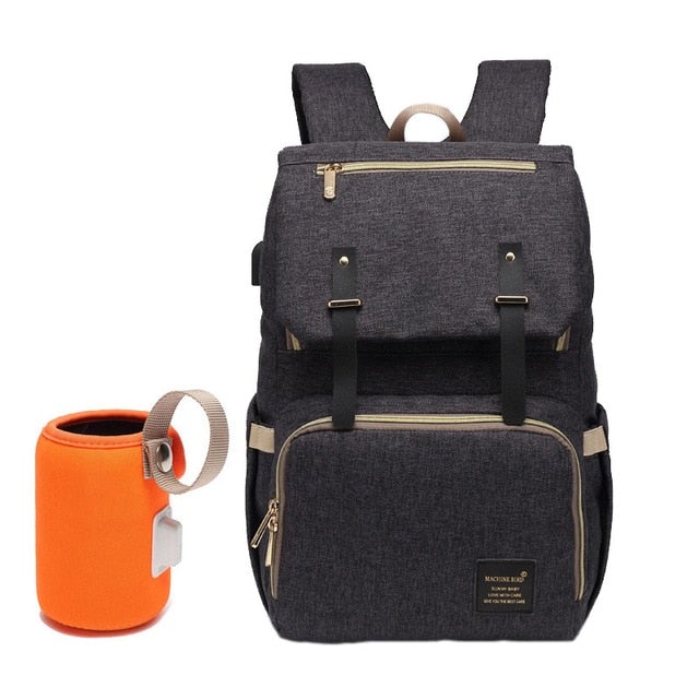 Waterproof Nappy Bag Backpack With Bottle Warmer! Diaper Bags Best Nappy Bags Black