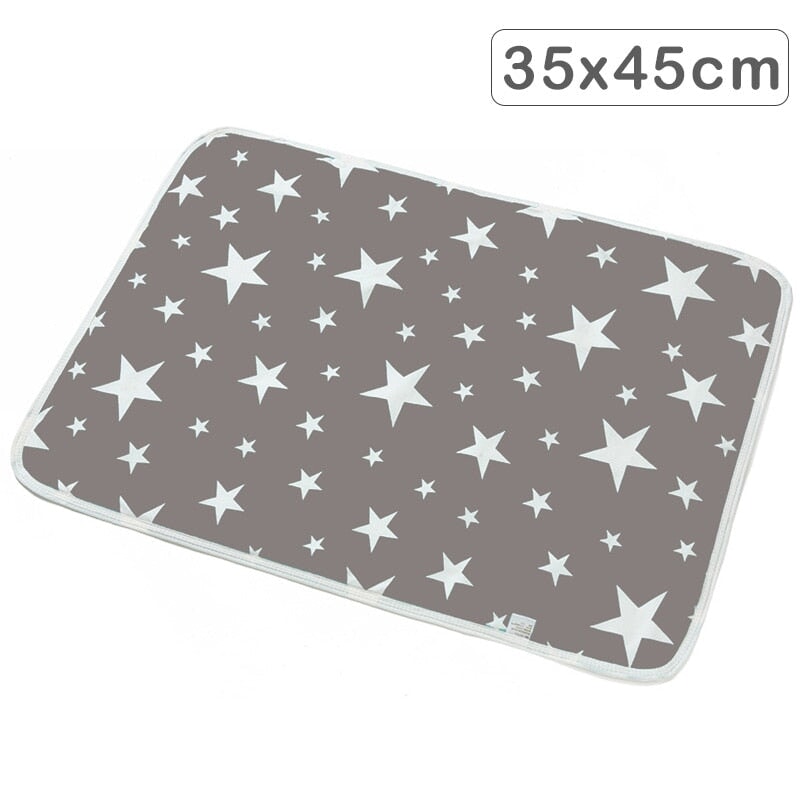 Waterproof Washable Baby Changing Mats Changing Pads & Covers BestNappyBags 35x45cm Grey Star