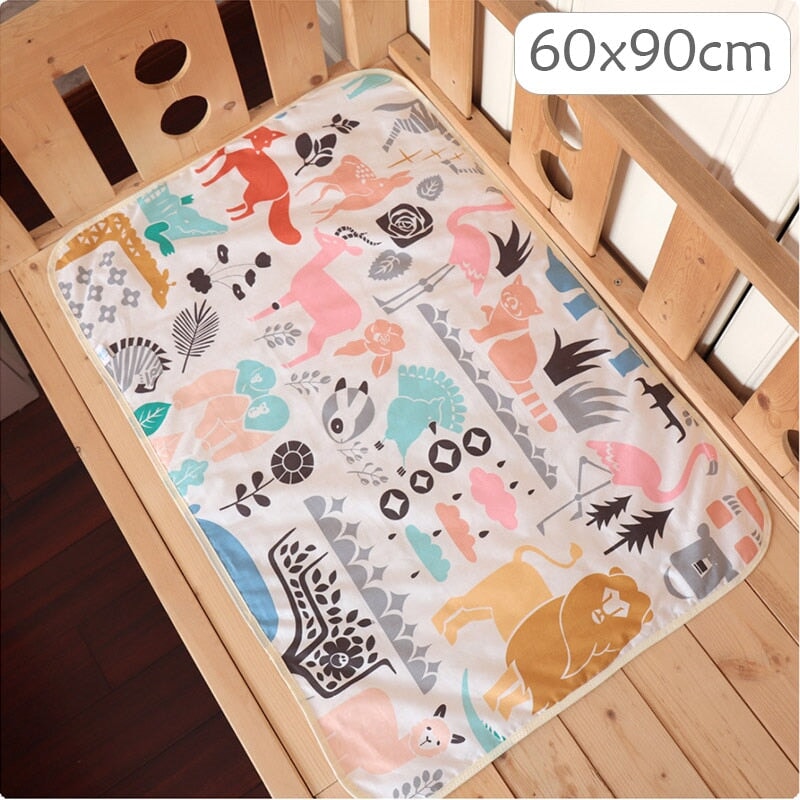 Waterproof Washable Baby Changing Mats Changing Pads & Covers BestNappyBags 60x90cm Zoo