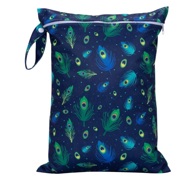 Waterproof Wet Nappies Bag Diaper Bags Best Nappy Bags Peacock Feathers