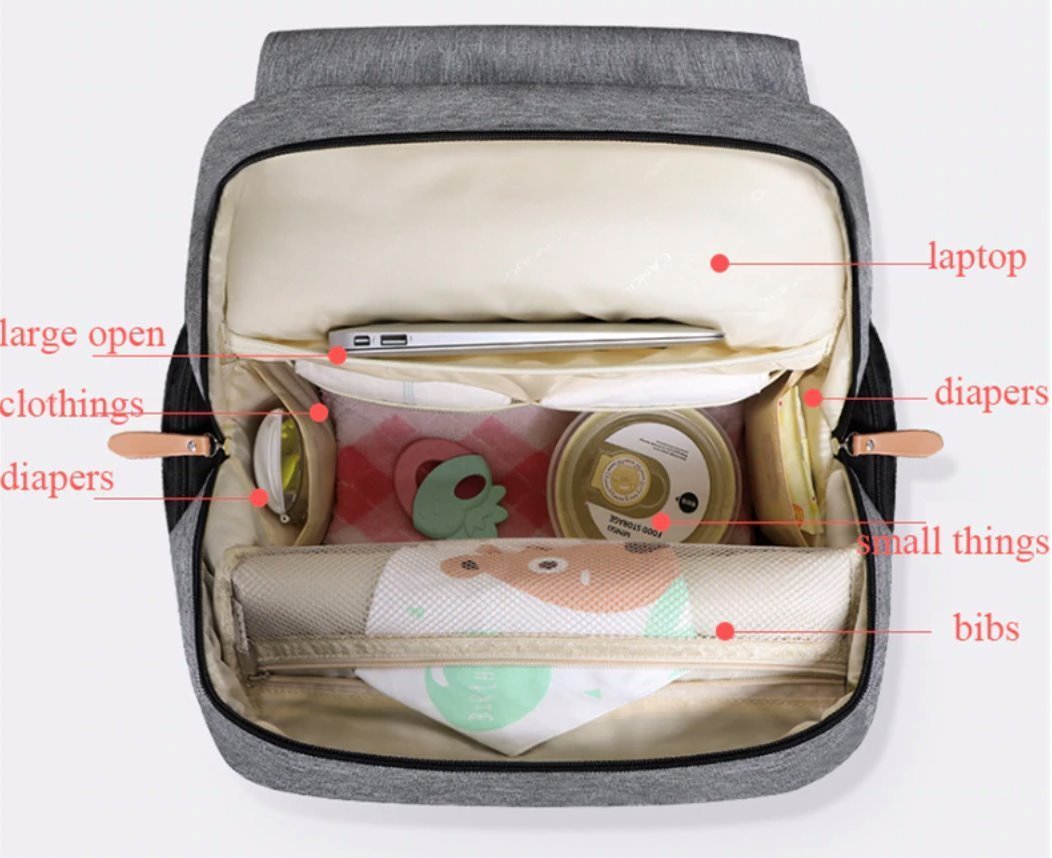 LAND Waterproof Nappy Bag Backpack With Changing Mat BestNappyBags