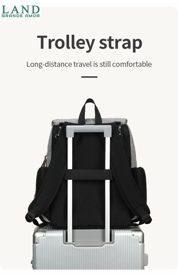 Original LAND Mommy Diaper Bags Mother Large Capacity Travel Nappy Backpacks with changing mat Baby Nursing Bags Real Leather Home LAND Official Store 