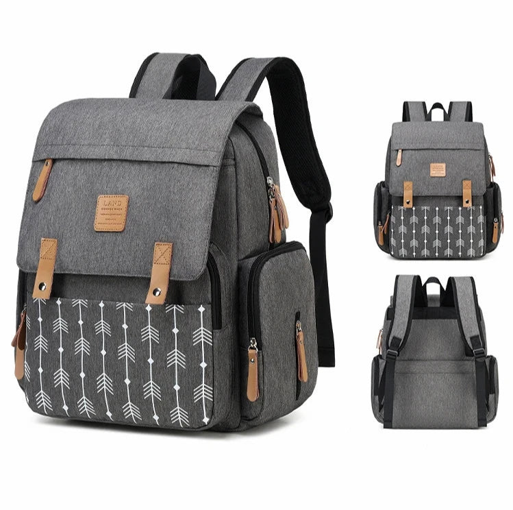 Original LAND Mommy Diaper Bags Mother Large Capacity Travel Nappy Backpacks with changing mat Baby Nursing Bags Real Leather Home LAND Official Store 