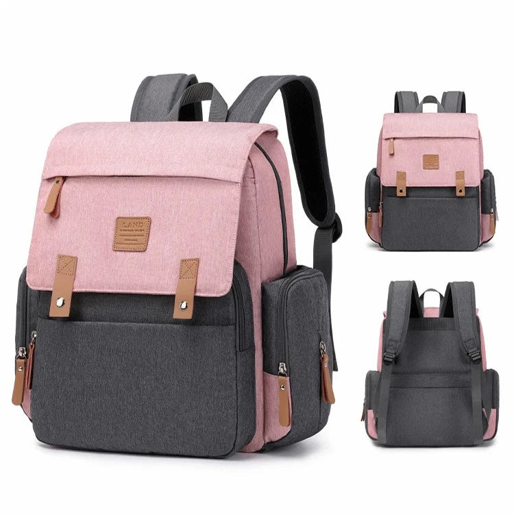 Original LAND Mommy Diaper Bags Mother Large Capacity Travel Nappy Backpacks with changing mat Baby Nursing Bags Real Leather Home LAND Official Store 