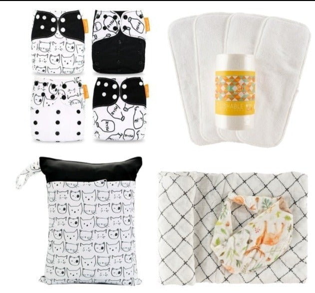 Reusable Cloth Nappies Complete Set Cloth Diaper Best Nappy Bags 