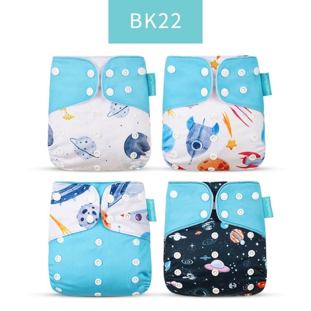 Reusable Cloth Nappies x4 Set Cloth Diaper Best Nappy Bags 