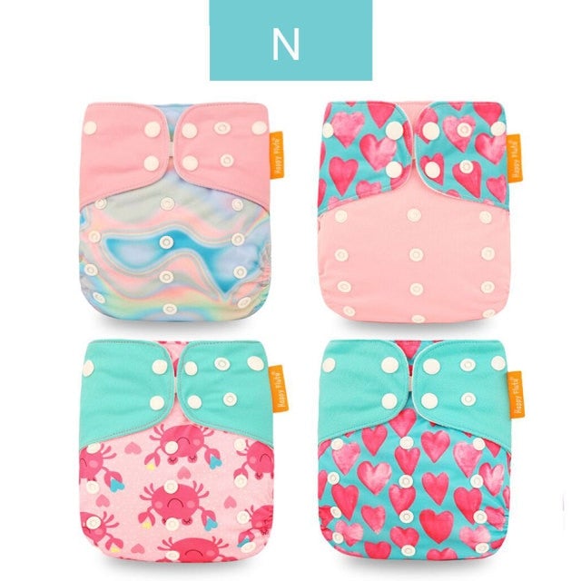 Reusable Cloth Nappies x4 Set Cloth Diaper Best Nappy Bags 