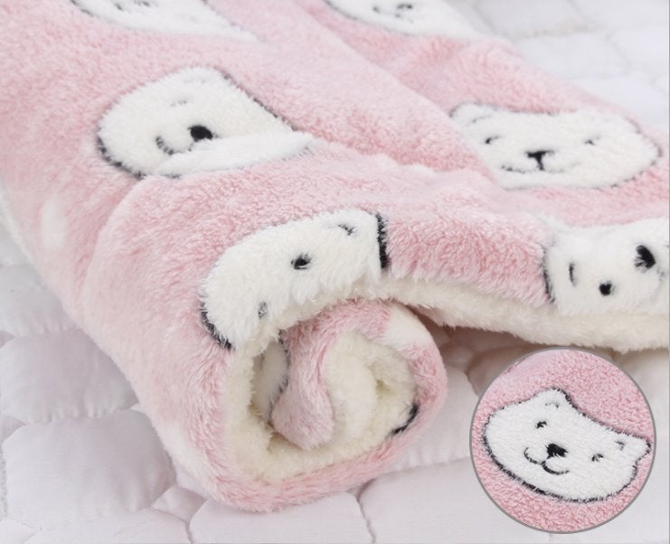 Thick and Soft Baby Blanket Swaddling Blankets Best Nappy Bags Pink With Bear Small 