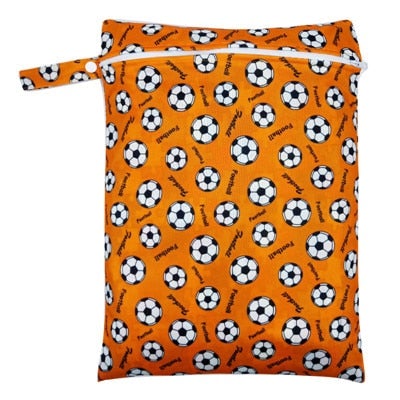 Waterproof Wet Nappies Bag Diaper Bags Best Nappy Bags Orange Soccerballs 