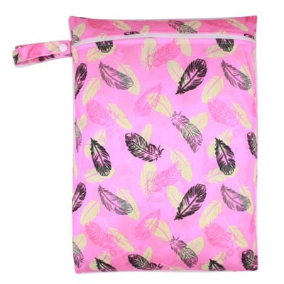 Waterproof Wet Nappies Bag Diaper Bags Best Nappy Bags Pink Feathers 